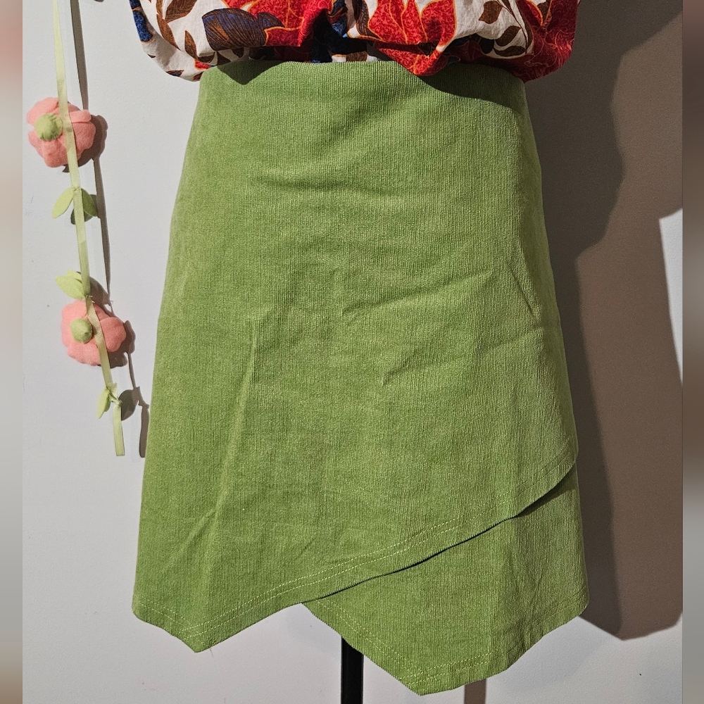 ARULA Green Asymmetric Skort
